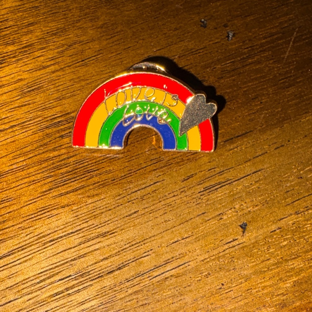 Rainbow 'Love Is Love' Enamel Pin - Multicolor